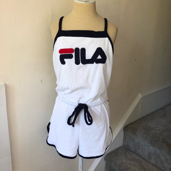 Fila Pants - SOLDFila Spellout Terry Cloth Criss Cross Back Rom